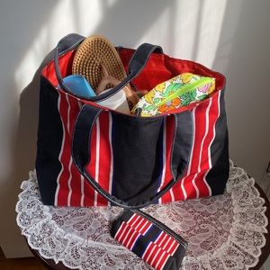 VTG Lancôme Tote Bag Beach Bag 14” x10” x5.5”